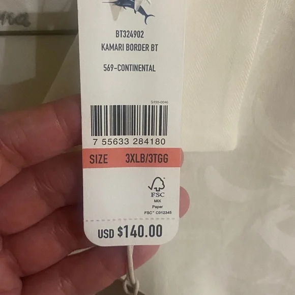 Tommy Bahama Men's Ivory Button Down Shirt - Picture 6 of 6